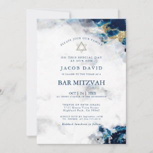 Bar Mitzvah   Blue Sapphire Watercolor Geode 2