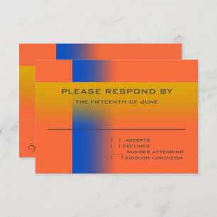 Bar Mitzvah Blue und Gold Zeitgenössische UAWG RSVP Karte