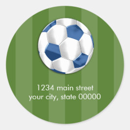 Bar Mitzvah Blue und White Soccer Ball Runder Aufkleber