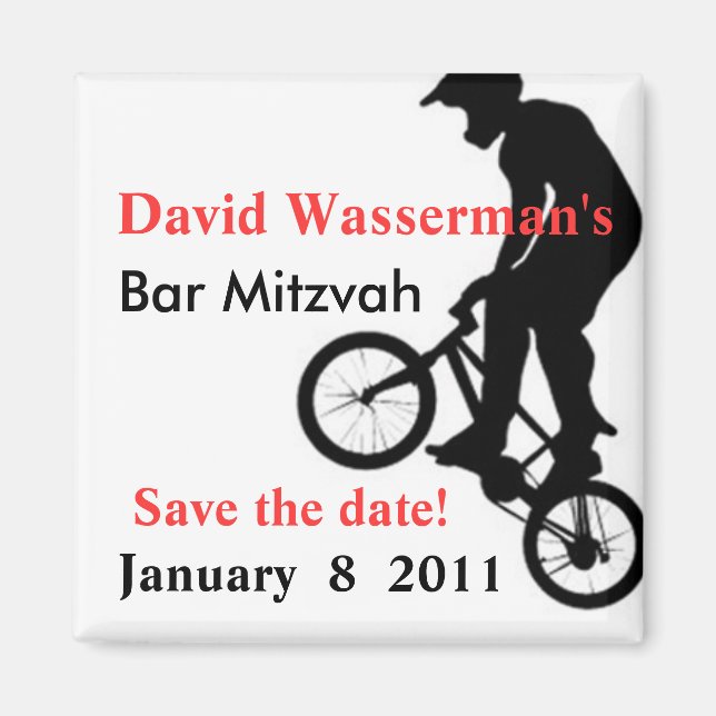 Bar Mitzvah BMX Save the Date Magnet (Vorne)