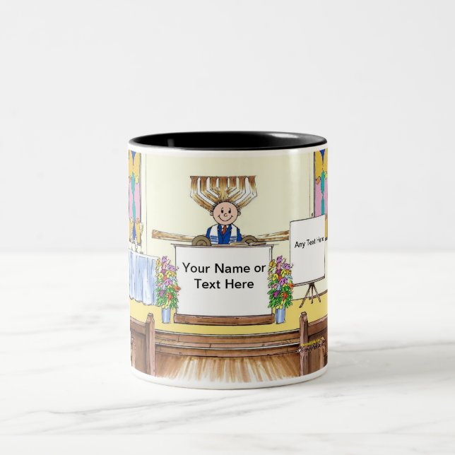 Bar Mitzvah Cartoon von PrintedPerfection.com Zweifarbige Tasse (Mittel)