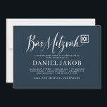 Bar Mitzvah Classic Script Moderne Typografie Einladung<br><div class="desc">Besteht aus spielerischer Schrift und Serifentypografie; Alles vor einem Hintergrund von weißem Hintergrund. 

Entworfen von Select Party Supplies,  exklusiv für Zazzle.

Abrufbar unter:http://www.zazzle.com/store/selectpartysupplies</div>