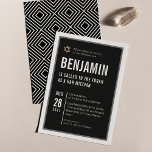 BAR MITZVAH coole moderne Typografie Schwarz-weiß Einladung<br><div class="desc">durch kat massard >>> kat@simplysweetPAPERIE.com << << CONTACT ME für den benutzerdefinierten Wortlaut oder um irgendwelche Zeilen in hebräischer Liebe das Design hinzuzufügen, aber möchte einige Änderungen sehen - ein anderes Farbschema, Produkt, ein Foto hinzufügen oder angepasst für einen anderen Anlass - keine Sorgen einfach kontaktieren Sie mich - ich...</div>