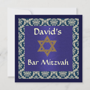 BAR MITZVAH DAMASK-UNTERSUCHUNGEN EINLADUNG