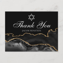 Bar Mitzvah Danke, dass Sie Black Gold Star von Da Postkarte