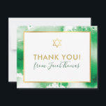 BAR MITZVAH dankt dem goldenen Stern grüne Wasserf Dankeskarte<br><div class="desc">per kat massard >>> kat@simplysweetPAPERIE.com << Eine einfache, stilvolle Art zu sagen, danke an Ihre Gäste für den Besuch Ihres Kindes BAR MITZVAH Setup als Vorlage ist es einfach für Sie, Ihre eigenen Daten hinzuzufügen, oder klicken Sie auf die Schaltfläche Anpassen und Sie können hinzufügen oder ändern Text, Schriftart, Größen...</div>