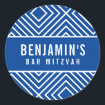 BAR MITZVAH, einfach, modern, geometrisch, königsb Runder Aufkleber<br><div class="desc">von kat massage >>> https://linktr.ee/simplysweetpaperie <<<</div>