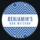 BAR MITZVAH, einfach, modern, geometrisch, königsb Runder Aufkleber<br><div class="desc">von kat massage >>> https://linktr.ee/simplysweetpaperie <<<</div>
