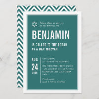 BAR MITZVAH, einfach, modern, grün