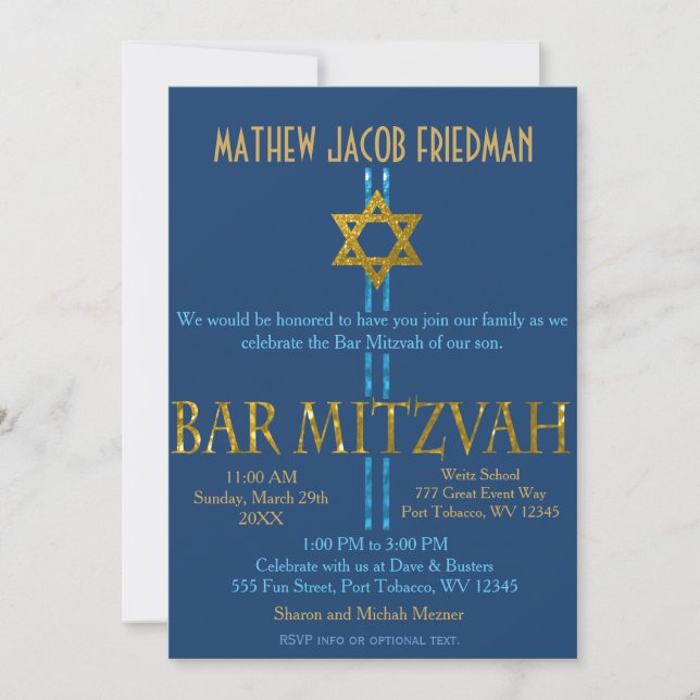 Bar Mitzvah Einladung (Vorderseite)