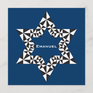 Bar Mitzvah Einladung Emanuel Star David Marine
