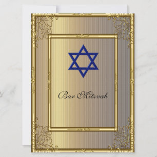 Bar Mitzvah Einladung Gold