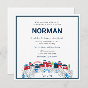 Bar Mitzvah Einladung Künstlerische Wendewand