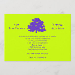 Bar Mitzvah Einladung paart Baum des Lebens