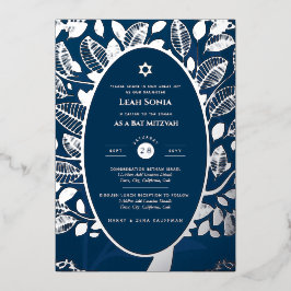 Bar Mitzvah Einladung REAL FOIL Tree of Life Gold