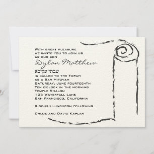 Bar Mitzvah Einladung Torah Scroll