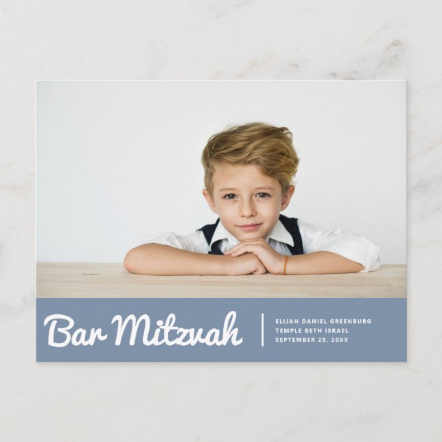 Bar Mitzvah Einladungen für moderne Fotos (Vorderseite)