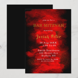 Bar Mitzvah Einladungen für Schwarz und Rot