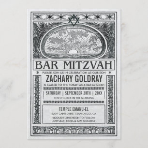 Bar Mitzvah Einladungen Vintage mystische