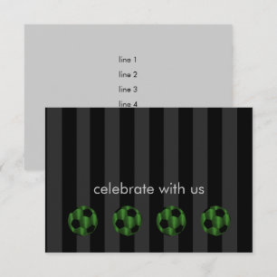 Bar Mitzvah Emerald Green und Black Soccer Ball Einladung