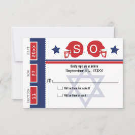 Bar Mitzvah Football Ticket UAWG RSVP Karte