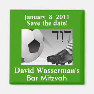 Bar Mitzvah Fußball Save the Date Magnet