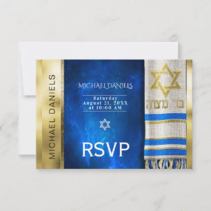 Bar Mitzvah Gebet Shawl UAWG RSVP Karte