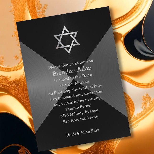 Bar Mitzvah Geometrischer Hintergrund Einladung (Von Creator hochgeladen)