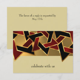 Bar Mitzvah Gold Black Star von David RSVP Karte