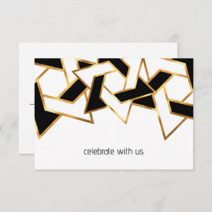 Bar Mitzvah Gold Schwarz-weißer Star von David Einladung