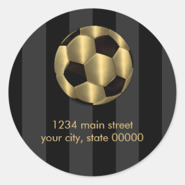 Bar Mitzvah Gold und Black Soccer Ball Runder Aufkleber