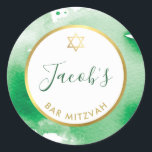 BAR MITZVAH Goldstar Runder Aufkleber<br><div class="desc">von kat massage >>> WWW.SIMPLYSWEETPAPERIE.COM <<<</div>