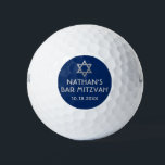 Bar Mitzvah Golf Ball Favoriten Blue Gray<br><div class="desc">Golf Ball Bar Mitzvah Save the Dates and Favors in modernen und minimalistisch blau und silber grau personalisiert mit Ihrem Namen und Party Datum und ein Star of David an der Spitze. Hintergrund- und Schriftart-Farben können so geändert werden,  dass sie Ihrem Event-Farbdesign entsprechen,  klicken Sie einfach auf "Weiter anpassen".</div>