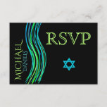 Bar Mitzvah grünes Gebets-Schal UAWG RSVP Karte<br><div class="desc">Fertigen Sie dieses Bar Mitzvah UAWG mit einem bunten Gebetsschal in den grünen Farben besonders an. Sie können die Hintergrundfarbe,  Schriftart,  Textfarbe ändern,  addieren Grafiken,  Löschungsgraphiken und mehr,  um die perfekte Einladung für Ihr spezielles Ereignis zu machen.</div>