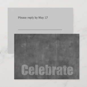 Bar Mitzvah Grunge Gray RSVP-Karte Einladung