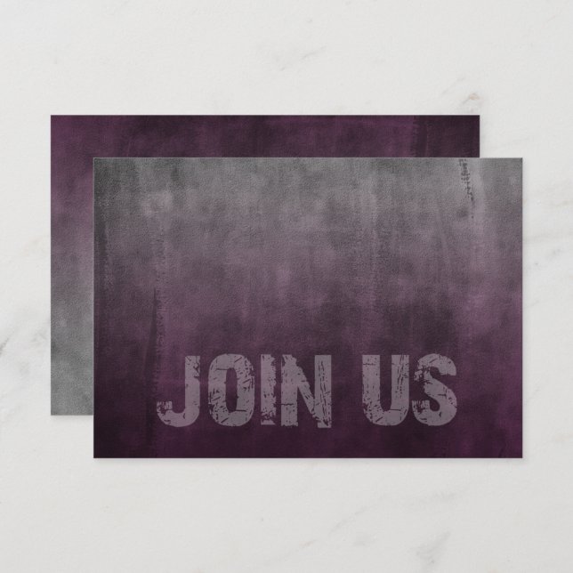Bar Mitzvah Grunge Plum RSVP Card (Vorne/Hinten)