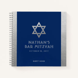 Bar Mitzvah Guest Signature Book Silver und Blue Notizbuch
