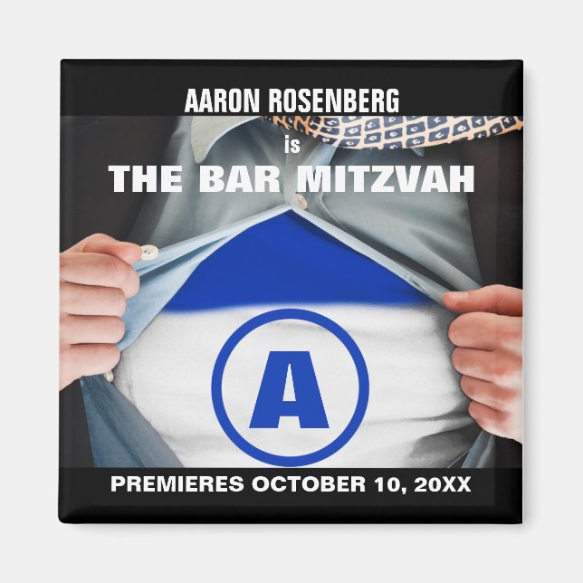 Bar Mitzvah Hero Speichern Sie das Date Magnet (Vorne)