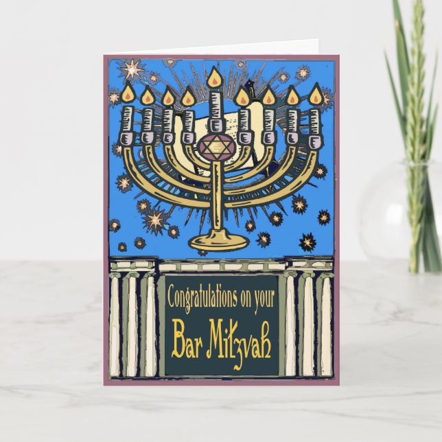 Bar Mitzvah Herzlichen Glückwunsch Karte (Vorderseite)