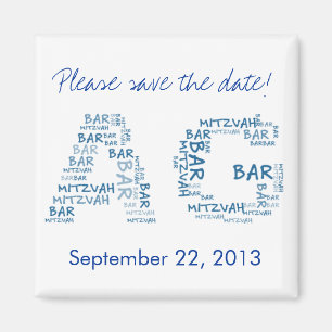 Bar Mitzvah in Monogram Magnet