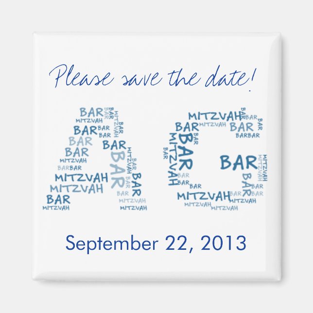 Bar Mitzvah in Monogram Magnet (Vorne)