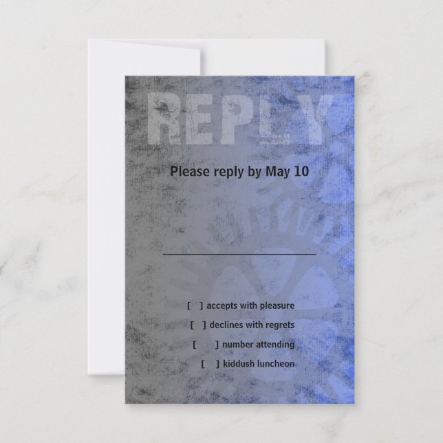 Bar Mitzvah Industrial Grunge UAWG RSVP Karte (Vorderseite)