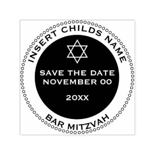 Bar mitzvah Jungs Save the Date Star david Permastempel