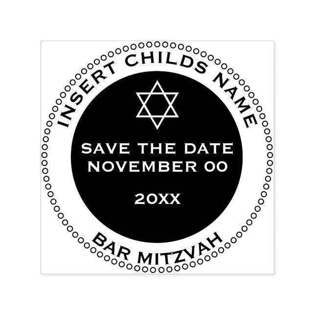 Bar mitzvah Jungs Save the Date Star david Permastempel (Design)