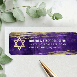 Bar Mitzvah Lila Bold Gold Foil Rücksendeadresse