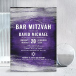 Bar Mitzvah Lila Silberfolie Bold Moderne Einladung<br><div class="desc">Seien Sie stolz, freuen Sie sich und präsentieren Sie diesen Meilenstein Ihres Lieblings-Bar Mitzvah! Versenden Sie diese coole, einzigartige, moderne, personalisierte Einladung für eine Veranstaltung, an die Sie sich erinnern können. Metallische silberne Pinselstriche und Stern von David, zusammen mit fett-weißer Typografie, überlagern einen reichen, dunklen lila Aquarellhintergrund. Personalisieren Sie den...</div>