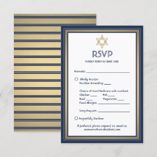 Bar Mitzvah Mahlzeiten Optionen Song Anfrage Blue  RSVP Karte