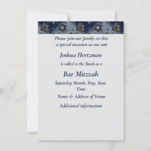 Bar Mitzvah Mazel Tov Blue Gray Star von David Einladung