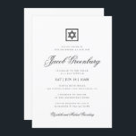 Bar Mitzvah Minimalistisch Simple Classic  Einladung<br><div class="desc">Design besteht aus sans serif Typografie und spielerisch kursiven Schrift Typografie auf einem einfachen Hintergrund. 

Abrufbar unter:http://www.zazzle.com/store/selectpartysupplies</div>
