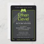 BAR MITZVAH modern gaming controls black green Einladung<br><div class="desc">by kat massard >>> WWW.SIMPLYSWEETPAPERIE.COM <<< - - - - - - - - - - - - - - - - - - - - - - - - The perfect design for a "Gaming Themed" BAR or BAT MITZVAH celebration Love the design, but would like to see some...</div>